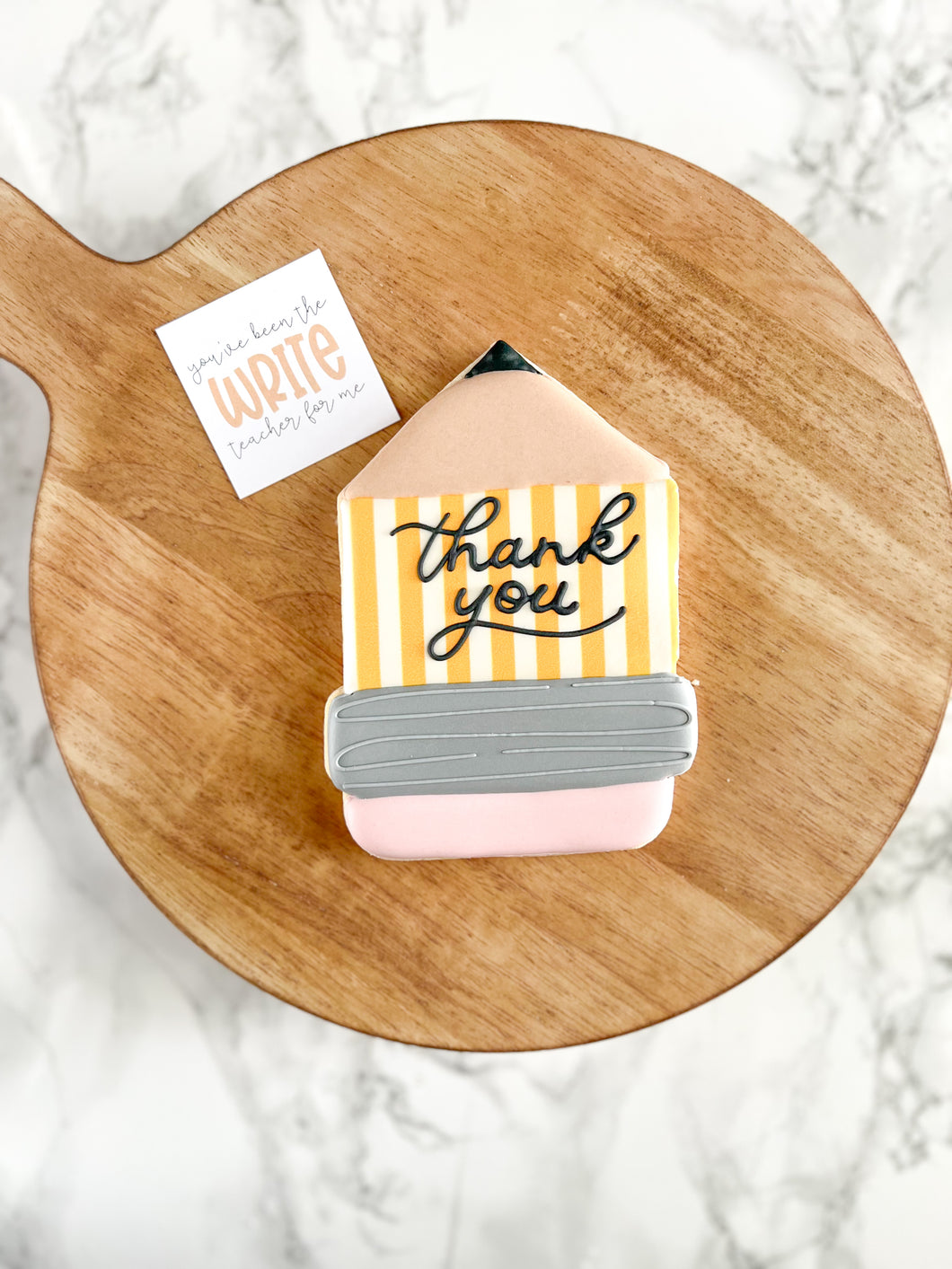 Large personalized pencil cookie