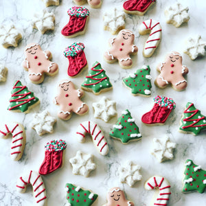 12 mini Christmas themed cookies
